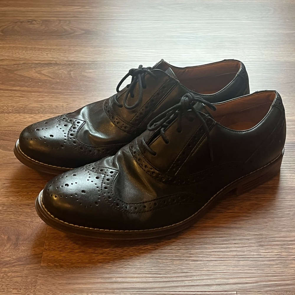 Classic Black Leather Brogue Shoes